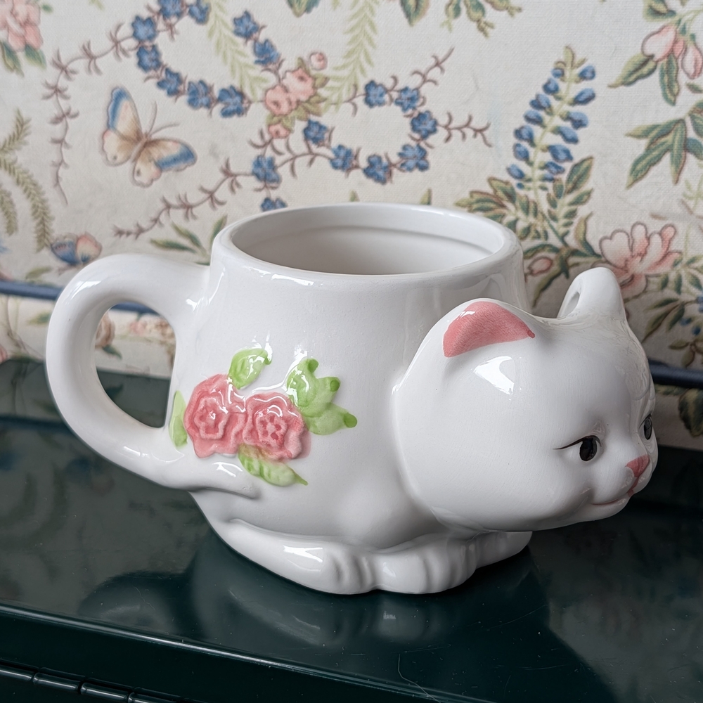 Cat Mug W/ Teabag Holder